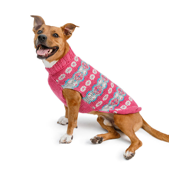 Rose Alpaca Fairisle Dog Sweater