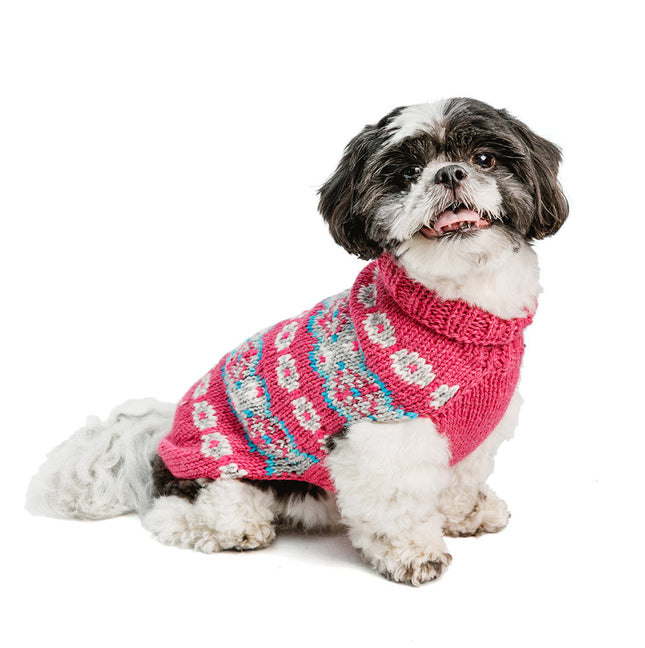 Rose Alpaca Fairisle Dog Sweater