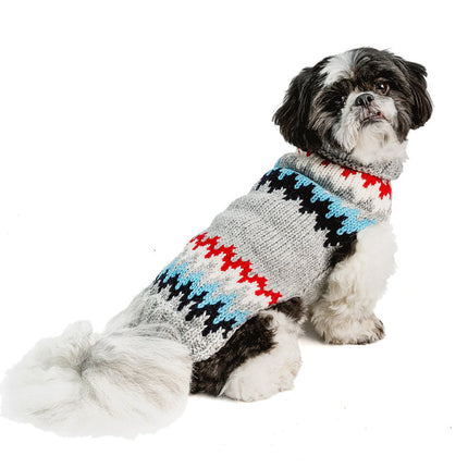 Grey Cheveron Dog Sweater