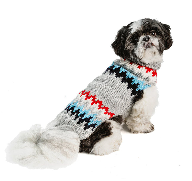 Grey Cheveron Dog Sweater