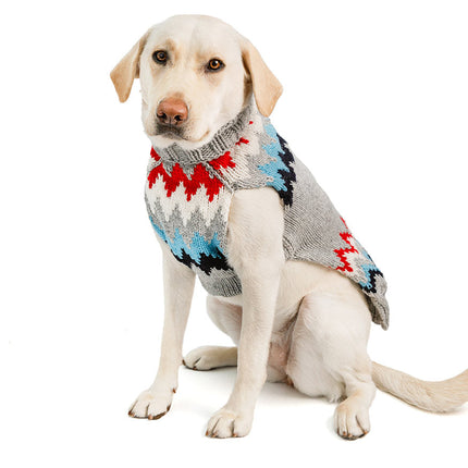 Grey Cheveron Dog Sweater