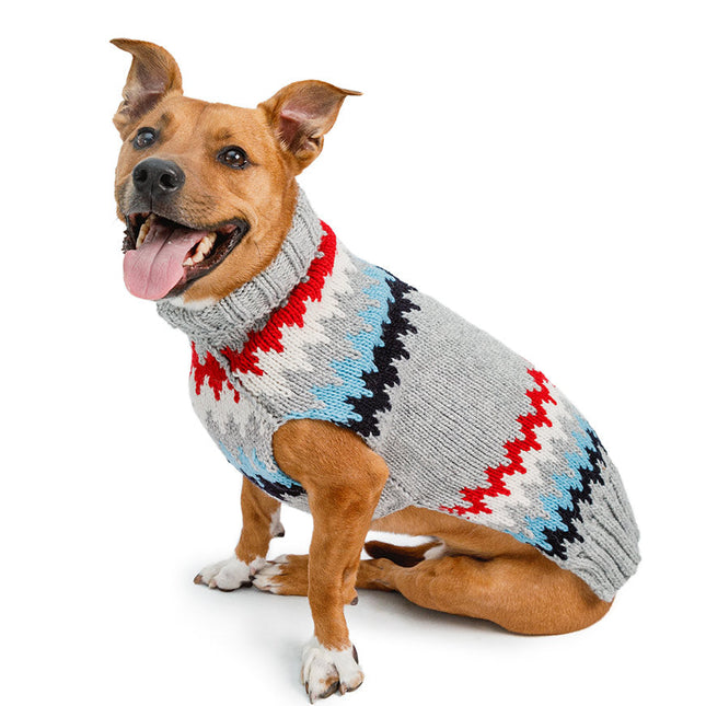 Grey Cheveron Dog Sweater