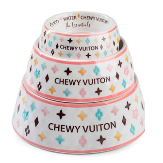 White Chewy Vuiton Bowl - Large Case of 2