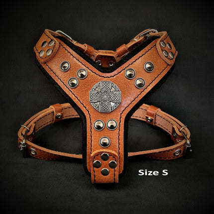 The ''Maximus'' harness brown & silver Small to Medium Size