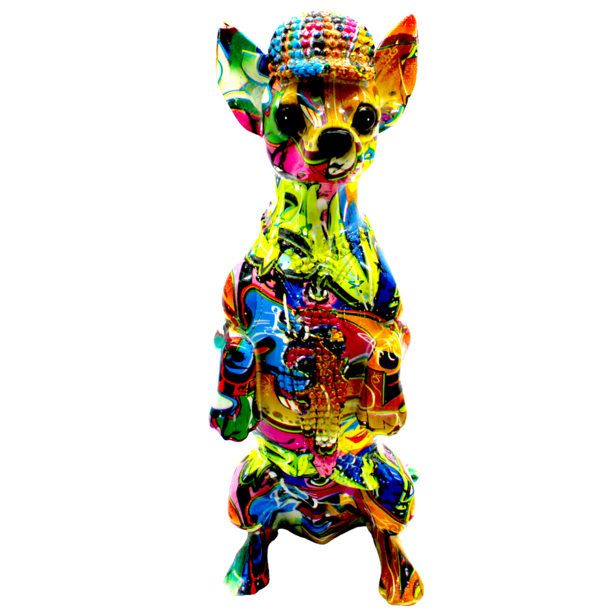 Street Art Chihuahua Standing On Hind Legs - 12" tall