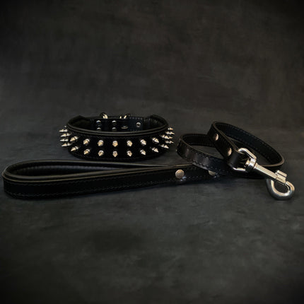 "Frenchie" Set- collar & leash. Black