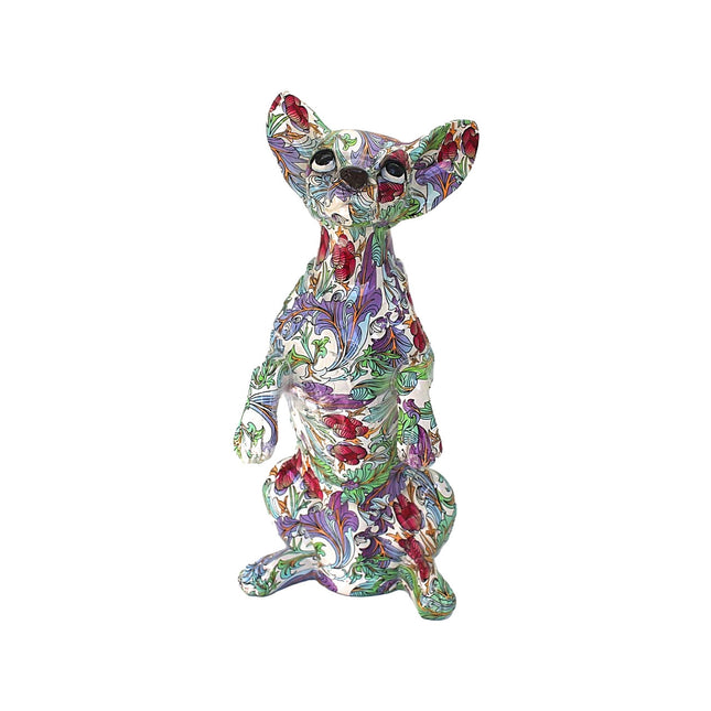 Retro Flower Standing Chihuahua - 11.5" tall