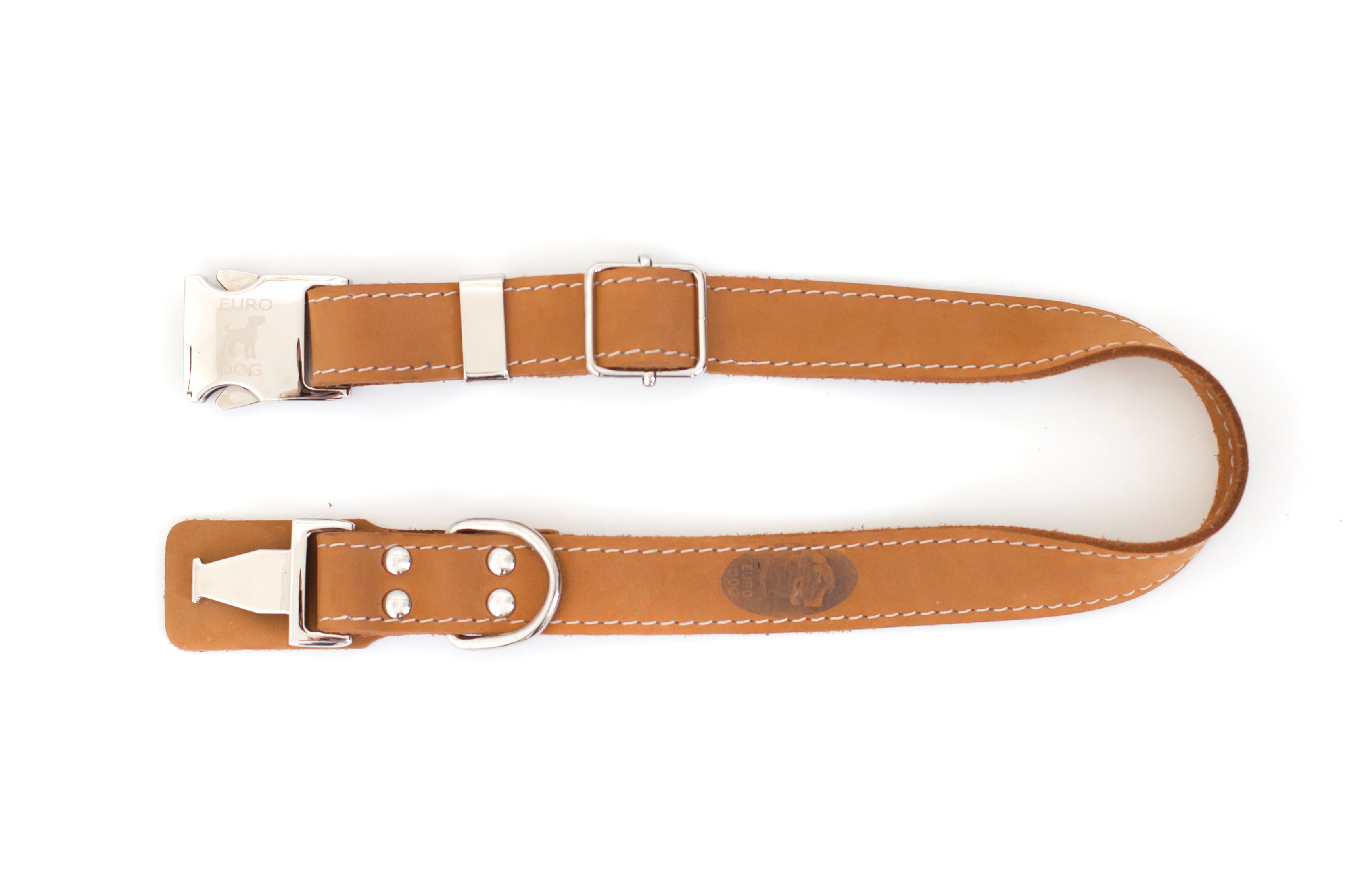 Bestseller Quick-Release Khaki Leather Dog Collar with Metal Buckle