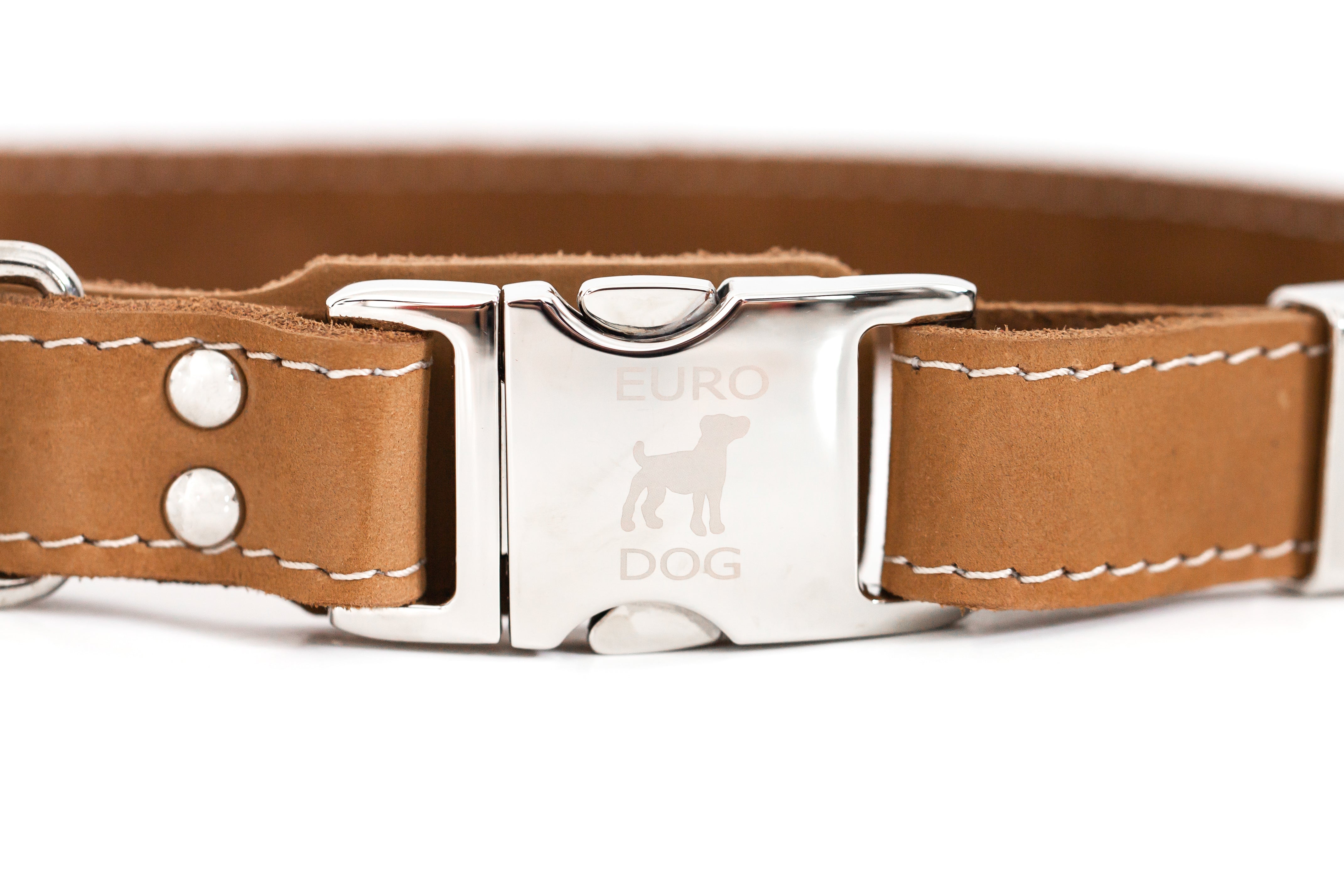 Bestseller Quick-Release Khaki Leather Dog Collar with Metal Buckle XS 5 8