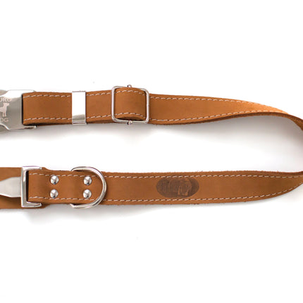 Bestseller Quick-Release Earth Brown Leather Dog Collar with Metal Buckle