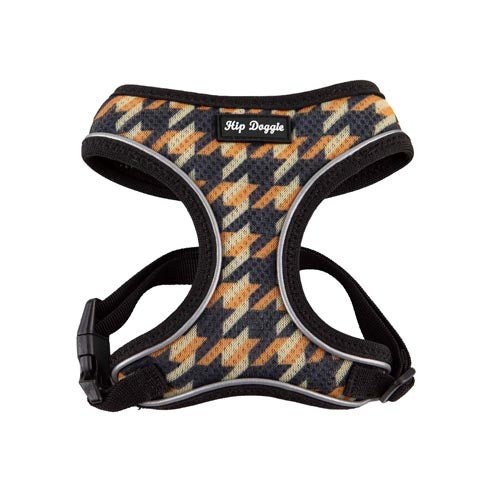 Ultra Comfort Reflective Harness Vest - Gold/Brown Houndstooth - Closeout