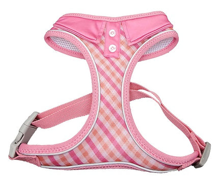 Ultra Comfort Pink Gingham Collar Harness Vest