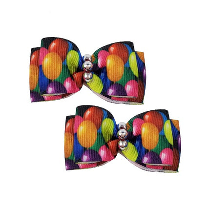 Balloons Hair Bows - 2 per card