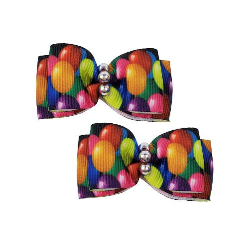 Balloons Hair Bows - 2 per card