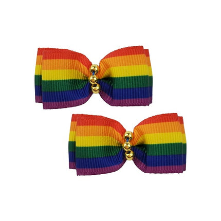 Rainbow Pride Hair Bows - 2 per card