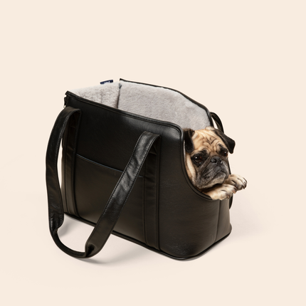 PupTote™ 3-in-1 Faux Leather Dog Carrier Bag - Black