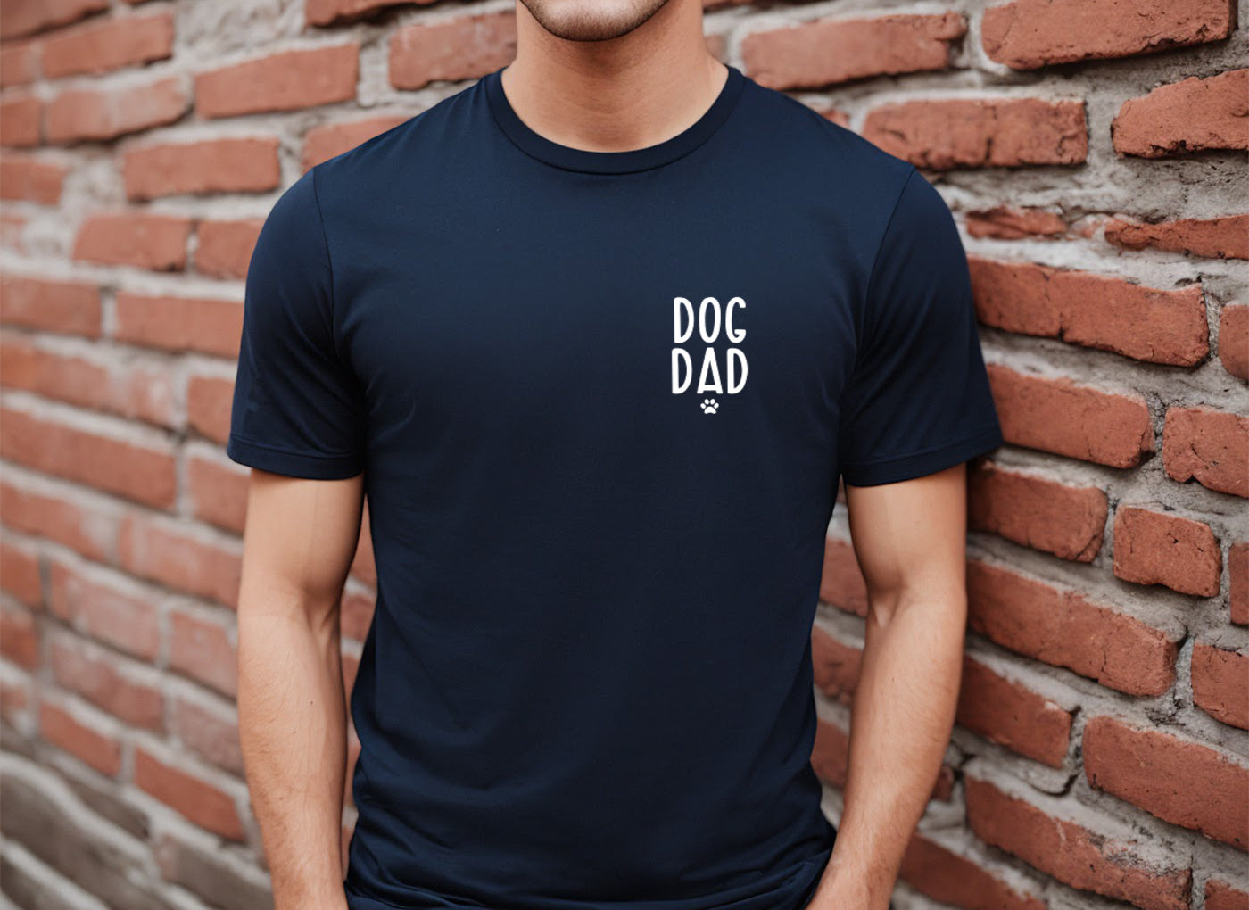 Dog Dad T-Shirt NAVY w white vinyl