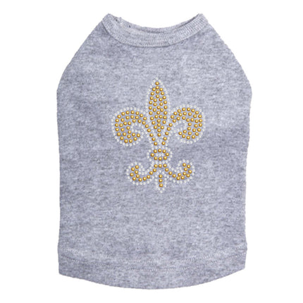 Fleur de Lis (Gold Rhinestuds) - Dog Tank