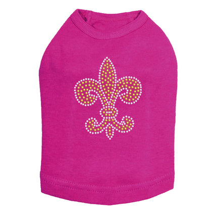 Fleur de Lis (Gold Rhinestuds) - Dog Tank