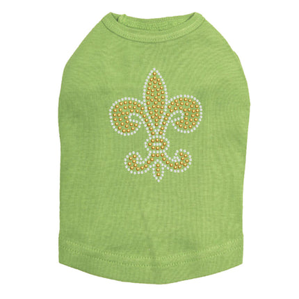 Fleur de Lis (Gold Rhinestuds) - Dog Tank