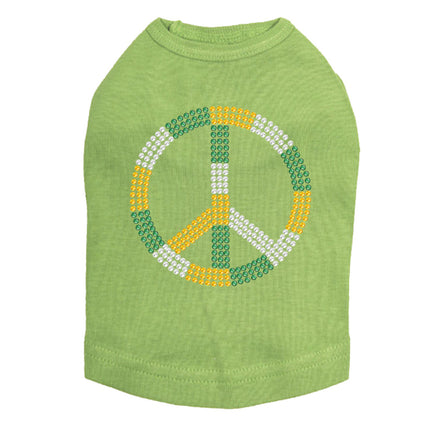 Peace Sign (Green, Gold, & Clear) - Dog Tank