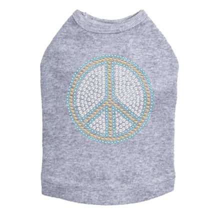 Peace Sign (Blue) - Dog Tank