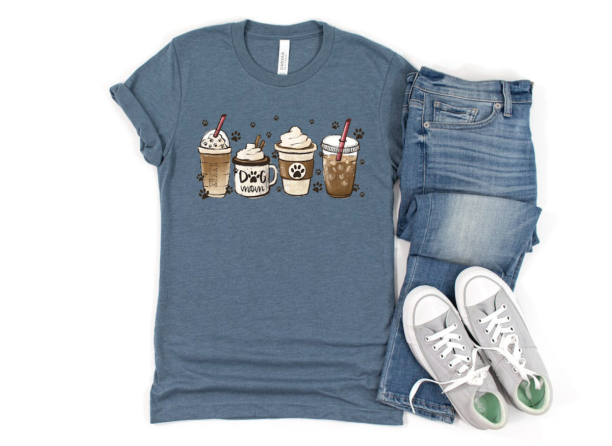 Dog Mom Coffee T-Shirt SLATE