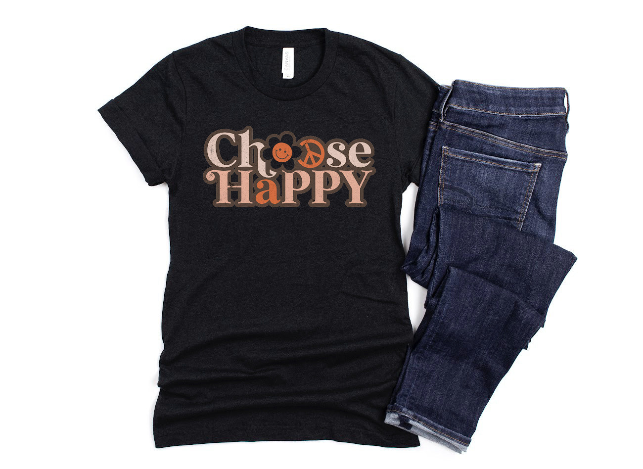 CHOOSE HAPPY Shirt People Shirts Printed Tshirt Human Dog Gear Unisex