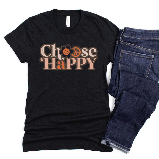 CHOOSE HAPPY Shirt People Shirts Printed Tshirt Human Dog Gear Unisex