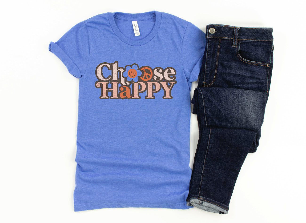 CHOOSE HAPPY Shirt People Shirts Printed Tshirt Human Dog Gear Unisex