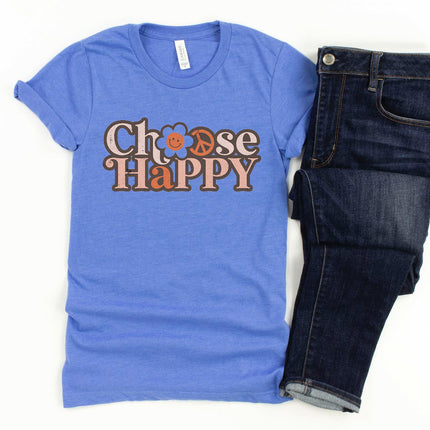 CHOOSE HAPPY Shirt People Shirts Printed Tshirt Human Dog Gear Unisex