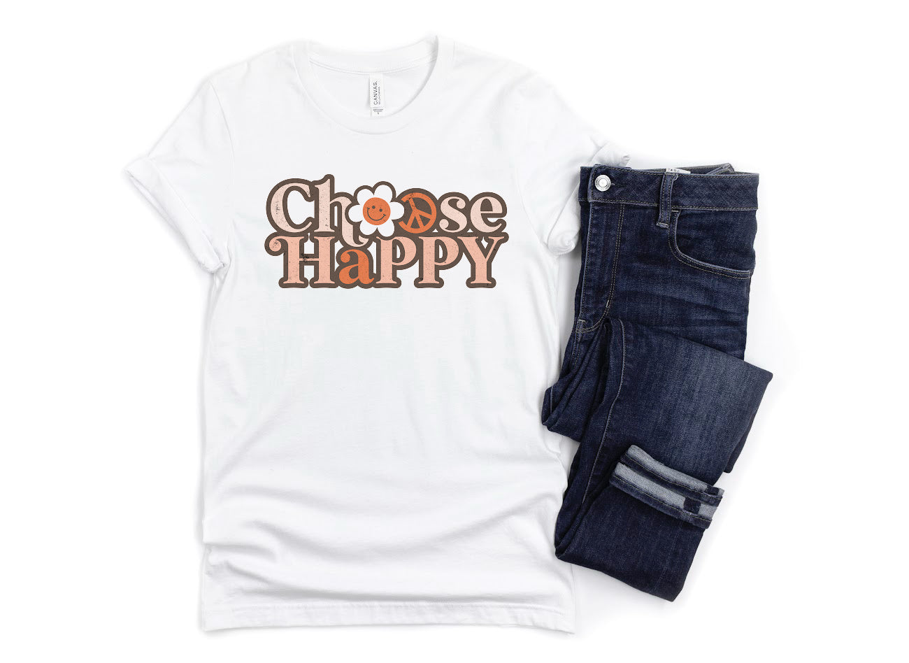 CHOOSE HAPPY Shirt People Shirts Printed Tshirt Human Dog Gear Unisex