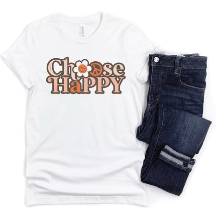 CHOOSE HAPPY Shirt People Shirts Printed Tshirt Human Dog Gear Unisex