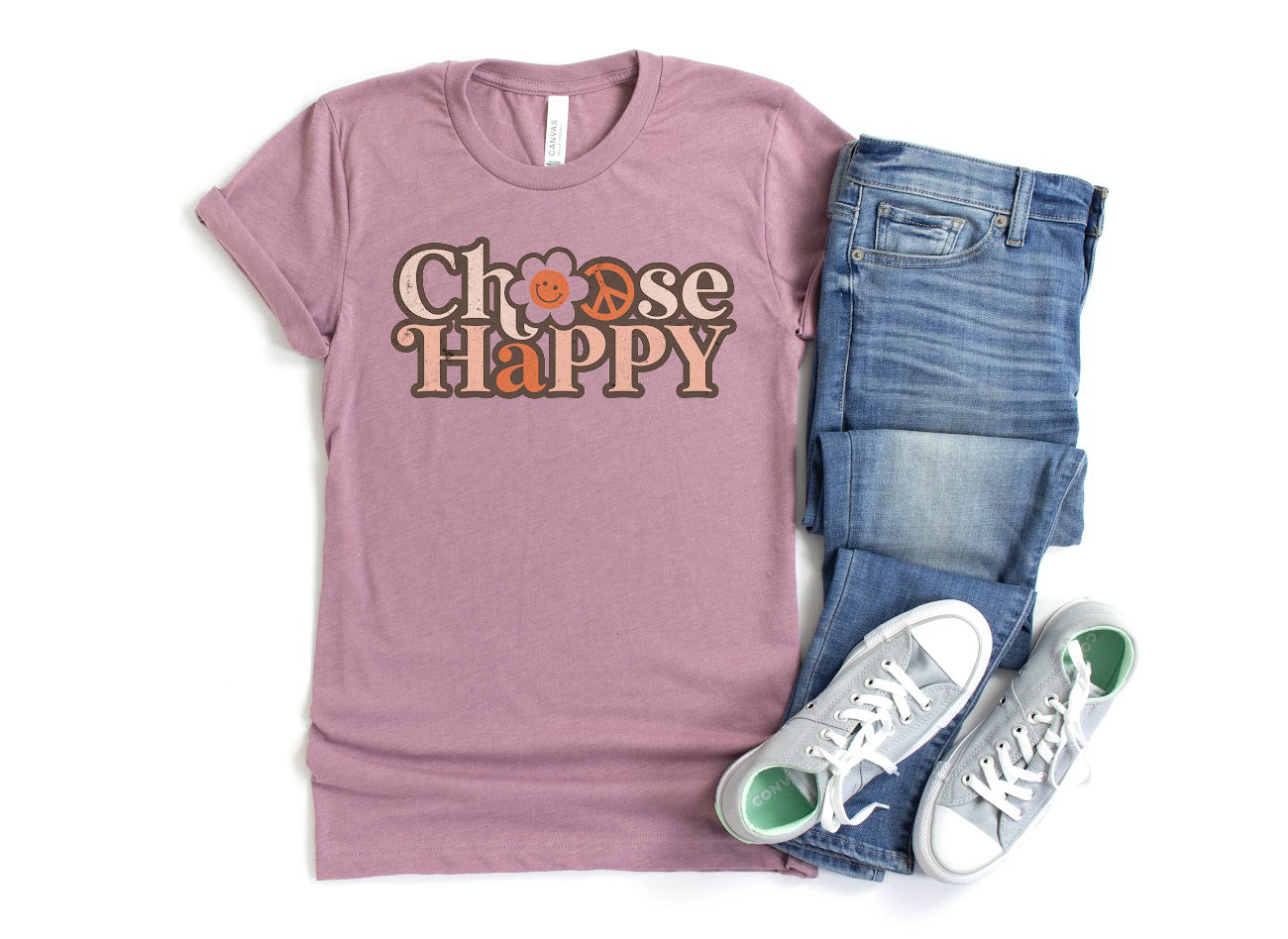 CHOOSE HAPPY Shirt People Shirts Printed Tshirt Human Dog Gear Unisex