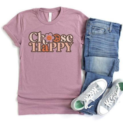 CHOOSE HAPPY Shirt People Shirts Printed Tshirt Human Dog Gear Unisex