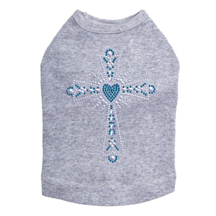 Cross (Silver & Blue) - Dog Tank