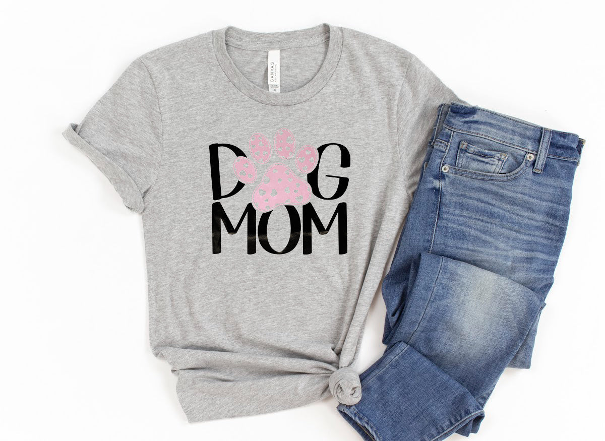 Cute Dog Mom T-Shirt ATHLETIC HEATHER