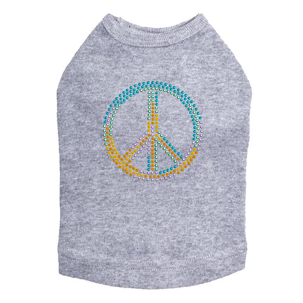 Peace Sign (Blue, Orange, Yellow, & Green) - Dog Tank