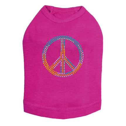 Peace Sign (Blue, Orange, Yellow, & Green) - Dog Tank