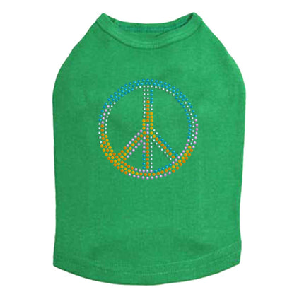 Peace Sign (Blue, Orange, Yellow, & Green) - Dog Tank