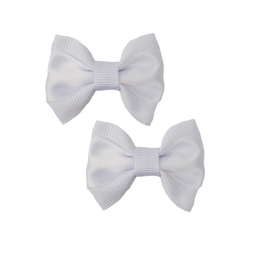 Formal White Hair Bows - 2 bows per card