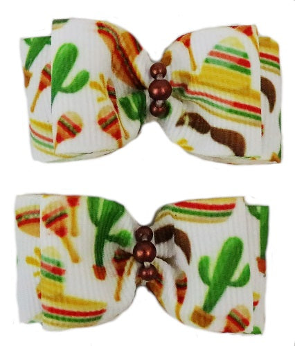 Sombrero Hair Bows - 2 bows per card