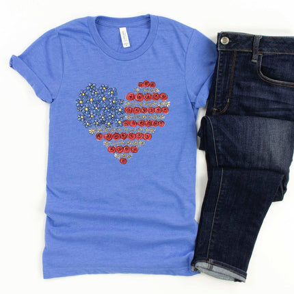 USA Flag Heart T-Shirt