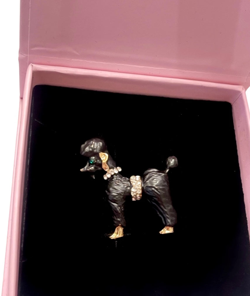 Black Poodle Brooch