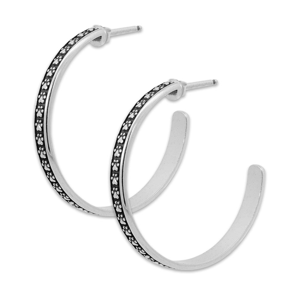 Large Paw Print Hoop Earrings, Never Ending Paw