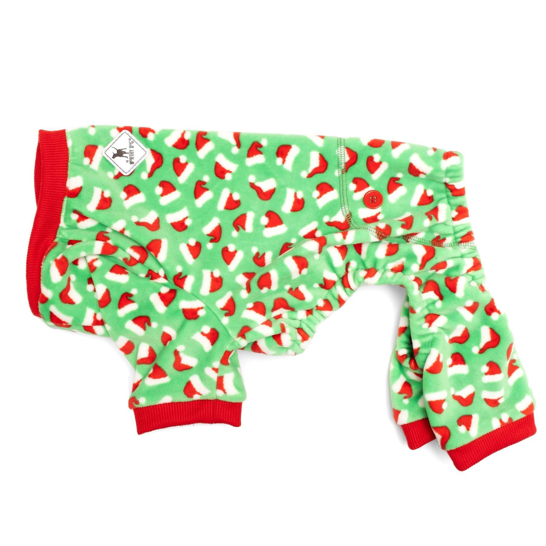 Santa Hats Fleece Dog Jammies