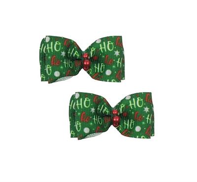 Ho Ho Ho Hair Bows - 2 bows per card