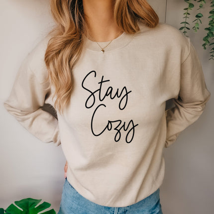 Stay Cozy Sweatshirt Unisex Crew Neck Crewneck Sweatshirt