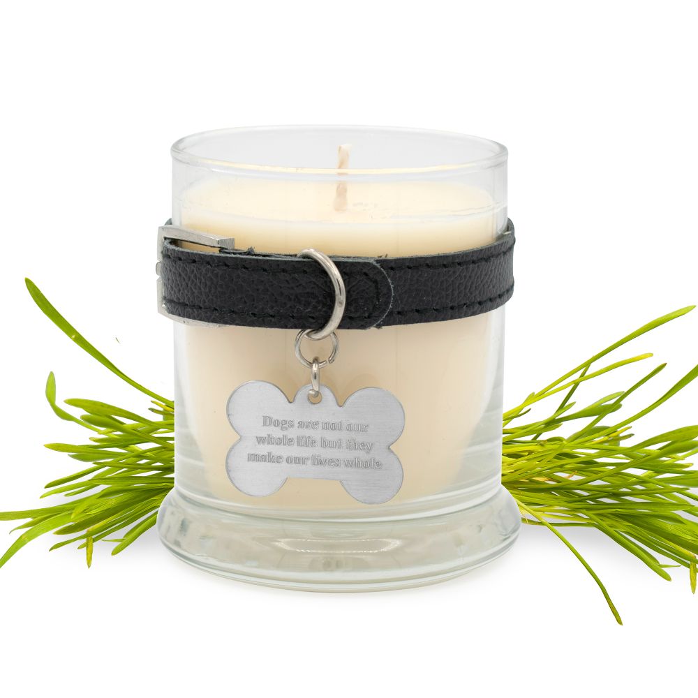 odor neutralizing dog memorial jar candle Rolling in Grass