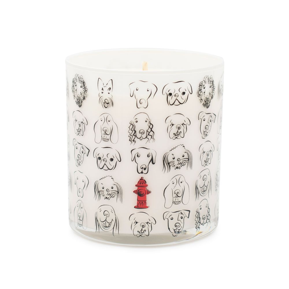 fresh rain scented dog with hydrant jar candle